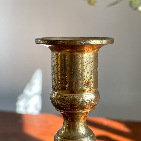 Pair of Matching Brass Candlestick Holders - Picture 5 of 10